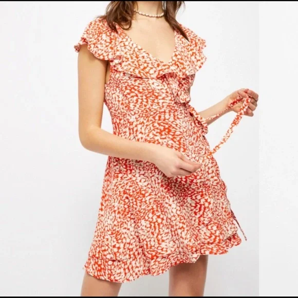 French Quarter Wrap Mini Dress by Free People, Pop Combo, S